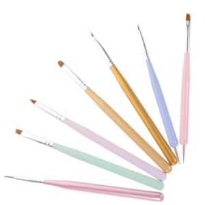 LIFKOME 7pcs Nail Art Pen Set Nail Tech Art Brushes Design Brushes Painting Tool