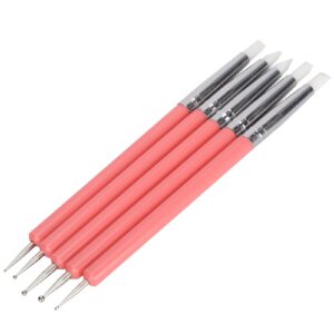 Qyebavge Double-End Nail Art and Polymer Clay Dotting Pen Set with Silicone Tips for Sculpture and Indentation