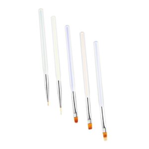 Healeved 5pcs Nail Painting Pen Set Manicure Tool for Diy Drawing Nail Art Accessory Kit Mini Nail Art Pen for Salon Home Use