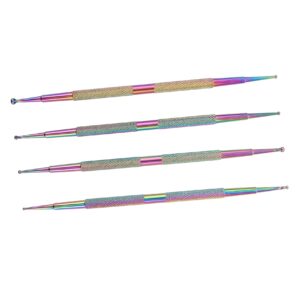 Mikinona Beginner-friendly Nail Art Pen Set 4pcs Metal Tip Rhinestone Picker Wax Pencil for Diy Projects