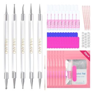 SAVILAND Quick-Paint Dotting Tools Nail Art Pen and 20PCS Press on Nail Tool Kit