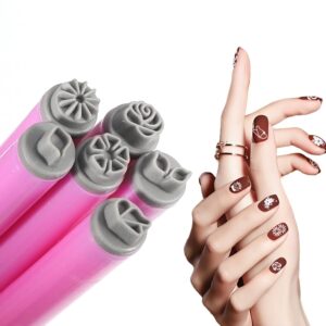 YECERALA 6pcs Nail Stamp Art Pen Set>Flower Butterfly Pattern Nail Stamp Pen Stamping Stick Tools Practical Nail Stamper Tools For Women Nail Stamping Pen Nail Accessories For Home DIY