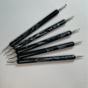 Set of 5 Tips Dotting Tool, Black Swirl Dotting Tools for Dot Art, Boho Decor Art Nail Art Spiral Ribbon, Dot Tool, Dotting Tool Set