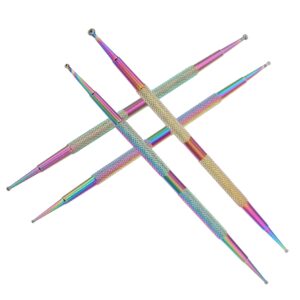 OFFIGAM Professional Nail Art Kit Pc Metal Dotting Pen Set Assorted Heads for Diy Fingernails Toenails