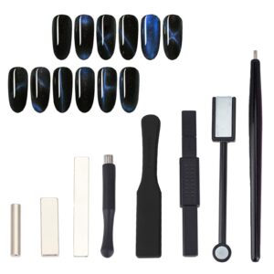 NICENEEDED 8 Pcs Nail Tool Set>Cat Eye Gel Nail Polish>Strong Suction Board Nail Tool Stick 3D Cat Eye Pen Manicure Nail Art Tools for Salon DIY Home