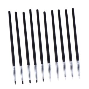 OUNONA 10Pcs Nail Art Sculpture Pen DIY Manicure Carving Tools Silicone Pens for Dotting Embossing for Nail Art Decoration and