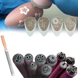 Qioeryt Nail Art Stamp Pen>10PC Set>Metal>DIY Nail Art Designs>Easy to Use>Perfect for Any Occasion