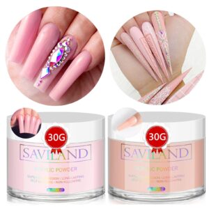 Saviland Acrylic Powder Set – 30g Pink & Nudes for Nails Extension & 3D Carving