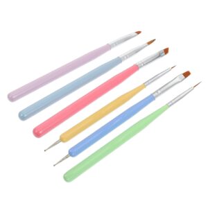 NOLITOY Professional Nail Art Brush Set 6 Piece Manicure Pen Brush Set Beauty Diy at Home Schools