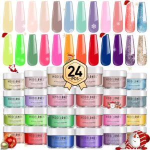 Modelones 24 Pcs Acrylic Powder> Spring Summer Colors Acrylic Nail Powder> Glitter Nail Acrylic Powder> Acrylic Powder Set for 3D Nail Art> Nail Extension> Easter> Medium Drying> Gift for Women