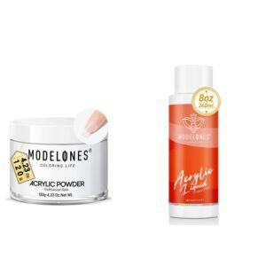 Modelones Clear Acrylic Powder with 8 oz Monomer