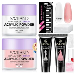 SAVILAND Acrylic Powder and SAVILAND Poly Gel Nail Kit