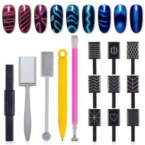 KAAGEE 15Pcs Cat Eye Nail Magnets – Double Ended Wand for Magnetic Nail Art