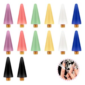 14 Pcs Wax Tips for Rhinestone Tool, Rhinestone Picker Tool Wax Tips, Wax Replacement Head Tips for Diamond Art Pens Nail Dotting Pen to Pick Up Gem Jewelry Nail Accessories