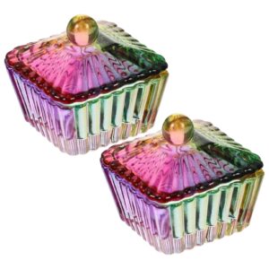 Beavorty Professional Nail Manicure Cup Set of 2 Glass Dappen Dish for Dip Powder