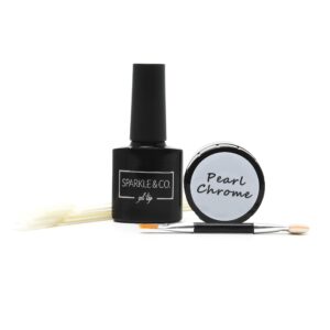 PEARL CHROME Chrome Pure Powder> Magic Powder> Mirror Powder silver KIT for Nails (Basic Kit)
