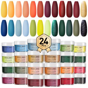 Modelones 24 Pcs Acrylic Powder Set> Fall Winter Acrylic Nail Powder> Maple Leaf Collection Nail Acrylic Powder> Red Orange Glitter Acrylic Powder for Acrylic Nail Art Carving Halloween Gift for Women
