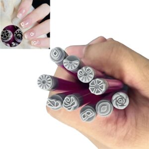 10-Pack Nail Art Flower Stamping Pen>Nail Art Stamping Pen Set,Nail Art Pen Nail Art Design Tools,Art Stamping Pen Diy Nail Art Tools,Dot Painting Tool Nail Art Graffiti Diy (10pcs)