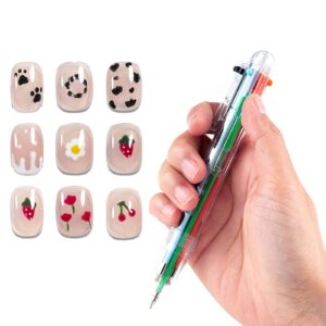 WEILUSI 6 in 1 Nail Dotting Pen Nail Art Dotting Tools, Adjustable Ballpoint Pen Design Nail Art Kit Manicure Decoration Kit for Dot Drawing Home Salon