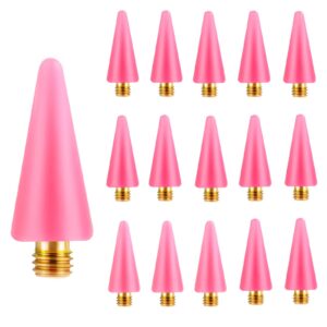 Lusofie 16Pcs Wax Replacement Head Tips Rhinestone Picker Wax Head Nail Gem Jewel Picker Tool Wax Head Accessories for Nail Dotting Pen (Pink)