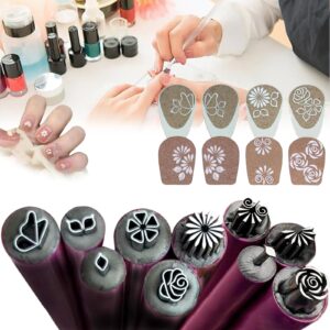 ZANWANXIN Nail Art Stamp Pen>Nail Art Stamp Pen Set>Nail Art Flower Stamp Pen>Nail Stamp Pen Diy Nail Art Tools>Nail Art Pen Set>Nail Graffiti Nail Art Dotting Tools with Simple Design (10PCS)