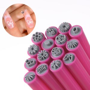 15PCS Nail Flower Design Stamping Pens>DIY Nail Art Tools for Women & Girls – Floral Pen Brush for Creative Home Manicures