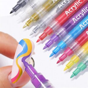 16 Colors Nail Art 3D Painted Pen>Waterproof Nail Polish Pen Quick Dry Nail Painting Pen>Drawing Nail Point Graffiti Dotting Pen Flower Pen Hook Line DIY Nail Art Beauty Adorn Manicure Tools