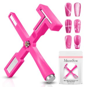 MelodySusie 5 in 1 Nail Magnet>Multifunctional Cat Eye Gel Nail Polish Magnet for Nail Art>Strong Magnetic Nail Polish Magnets Nail Design Tools>Hot Pink