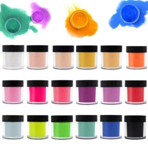 Acrylic Powder 18 Colors Nail Dip Powder> Nail Acrylic Powder Sets Art Tips UV Gel Nail Acrylic Color Powder Decoration