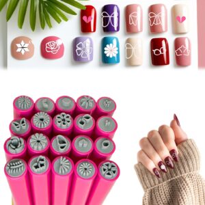20 Pack Nail Art Stamp Pen>DIY Nail Art Tools>Nail Stamp with 20 Different Patterns>Suitable for Everyone who Loves Nail Art