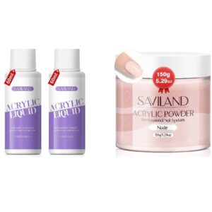 Saviland 4oz Monomer Acrylic Nail Liquid with 5.29OZ Acrylic Powder