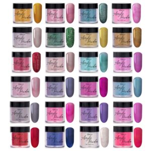 Acrylic Powder> 24 Colors Acrylic Powder Set for Nail Art 3D DIY Tips decoration> Qimeisi