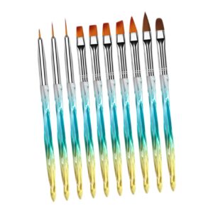 PAMINGONO Diy Nail Art Tool Set 10pcs Detail Paint Pens Fine Tip Brush for Lines Flowers Patterns Safe Easy to Cle