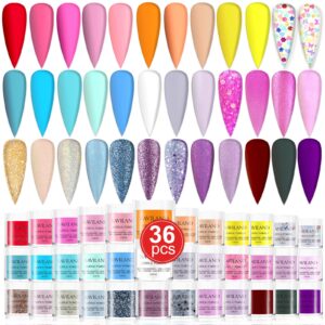 Saviland Acrylic Powder Set – 36 Colors Acrylic Nail Powder for all Seasons Professional Polymer Powder for Acrylic Nails> Nail Extension & Carving Adhesive Diamonds for Nail salon Home DIY