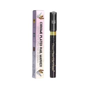 iPOGP Metallic Silver Nail Polish Pen for Beginners Nail Pen Plated Metal Marker Painted Gold and Silver Nail Pen with Floral Hook Edge 5ml Nail Things for Pictures (Gold>One Size)