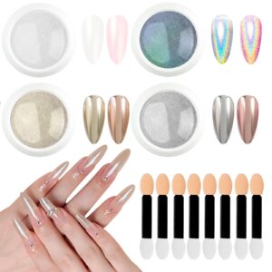 Chrome Plated Nail Powder 4 pieces