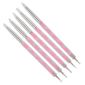 5pcs Nail Art Dotting Pen Dual Ended Rhinestone Crystals Studs Picker Wax Pencil Pen Nail Painting Pen DIY Carving Pen with Acrylic Handle Nail Art DIY Decoration ()
