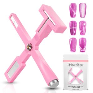 MelodySusie 5 in 1 Nail Magnet>Multifunctional Cat Eye Gel Nail Polish Magnet for Nail Art>Strong Magnetic Nail Polish Magnets Nail Design Tools>Pink