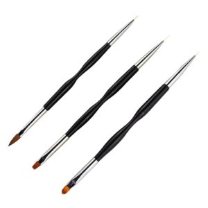 Waldd 3 Pieces Nail Art Pens Nail Art Liner Brushes Gel Painting Nail Brush Pens