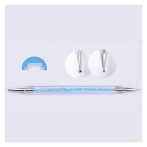 XTYPE Dual-Ended Nail Dotting Pen Crystal Beads Handle Rhinestone Studs Picker Wax Pencil Manicure Nail Art Tool Nail Tools for Manicure (Color : Sky Blue)