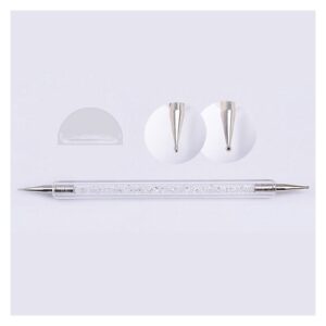 XTYPE Dual-Ended Nail Dotting Pen Crystal Beads Handle Rhinestone Studs Picker Wax Pencil Manicure Nail Art Tool Nail Tools for Manicure (Color : Clear)
