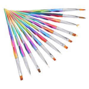 NOLITOY Nail Art Brush Pen Kit 12pcs Creative Manicure Pen Set Nail Art Stamper for Home Salons