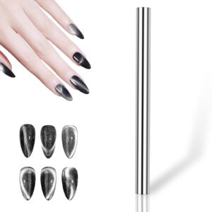 DANNEASY Cat Eye Magnet for Nails – 5.9 in. Double-head Nail Polish Magnet Pens Super Long Magnet Stick 3D Magnetic Wand Cat Eye Gel Polish Nail Art Tool for Home DIY & Salon Nails Accessories