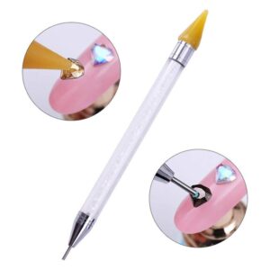 UR SUGAR 1Pc Rhinestone Studs Picker Wax Pencil Dual-ended Acrylic Crystal Handle Dotting Tool Manicure Design Builder Self Adhesive Applicator
