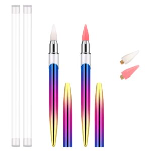 Abeillo 2pcs Rhinestone Picker Tool>Wax Pencil for Rhinestones>Wax Pen Pick up Applicator with 2 Extra Wax Tips>Gem Picker Tool Rhinestone Picker Dotting Pen