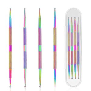 4PCS Nail Dotting Tools, Double-end Embossing Tools for Painting Mandala, Dotting Pen for Nail Art Supplies Design Tool