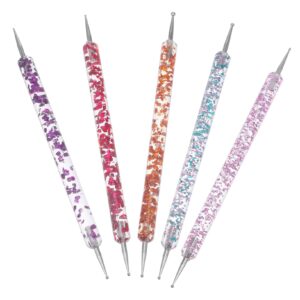 CANIGHT 5pcs Manicure Nail Art Set Acrylic Rhinestones Picker Dual-ended Dotting Pen for Professionals