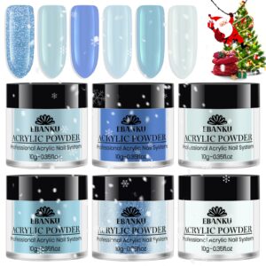 6PCS Acrylic Powder> EBANKU Blue Acrylic Powder Large Capacity Professional Acrylic Nail Powder for Nail Acrylic Extension> Nail Carving> Long-Lasting> No Nail Lamp Needed