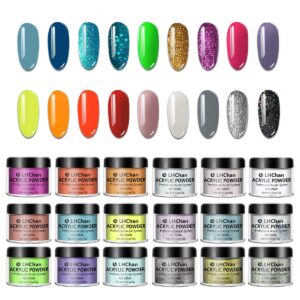 Acrylic Powder Set>18 Colors Acrylic Nail Powder 0.53oz per Can>Professional Polymer Powder for Nails，No Nail Lamp Needed
