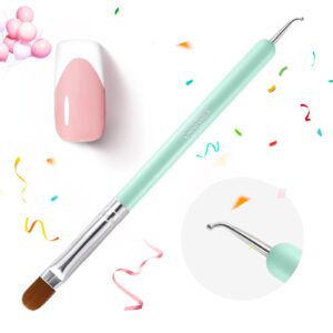 Beetles Gel Nail Art Brush, Painting Design Tool 2 In 1 Dotting Pen, French Manicure Clean-Up Brush Double Ended for Cleaning & Decoration DIY at Home